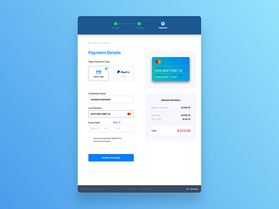 DailyUI Challenge 002 - Credit Card Checkout app checkout credit card dailyui dailyui 002 design ipad ui