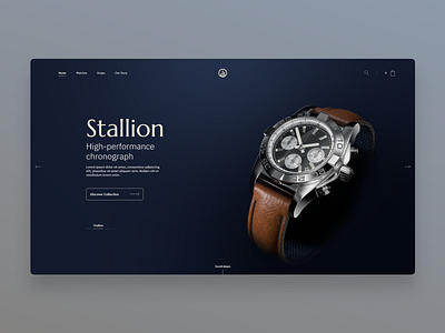 Daily UI Challenge 003 - Landing Page dailyui dailyui 003 design navy blue product ui ui design watch website