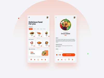 Food app UI design