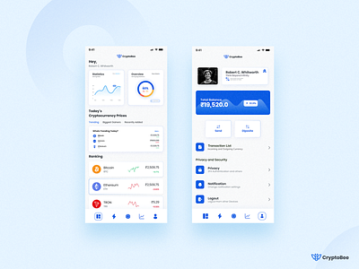 Crypto Mining Management App UI Design app bitcoin card clean credit crypto interaction investment minimalist mobile payment prototype trading ui ux wallet