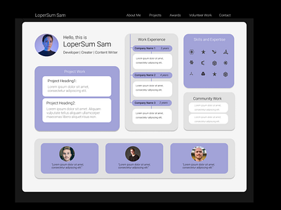 Your Portfolio home page bio data black branding cv design design ideas homepage illustration job logo portfolio purple resume typography ui ux webpage website website design