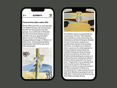 Mobile design for an art blog