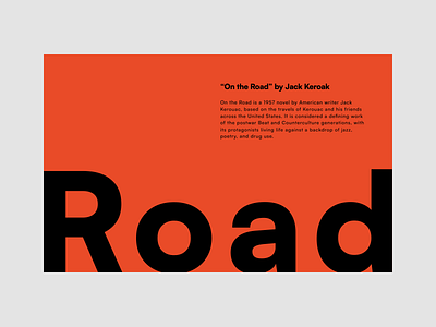 "On the Road" by Jack Karol longread cover branding dailyui design longread typography ui