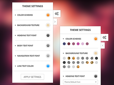 Color Palette background color design flate font setting theme ui