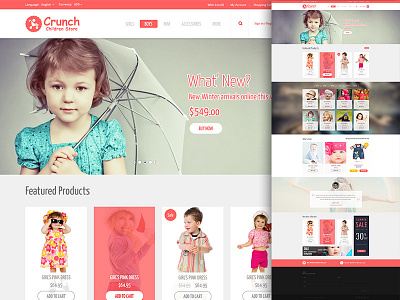 Child Store baby cart child clean design products store template ux