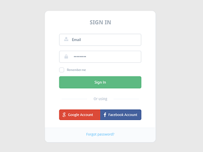 Signin email facebook google login signin template ui ui8