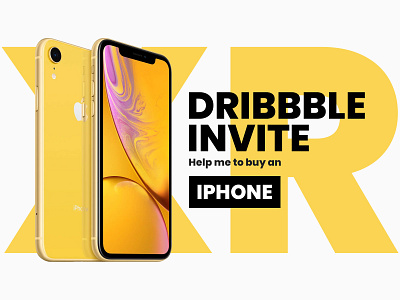 1 Dribbble Invite for Iphone :-D clean color design dribbble dribbbleinvite flate invite iphone products theme typography ui ux ux design yellow