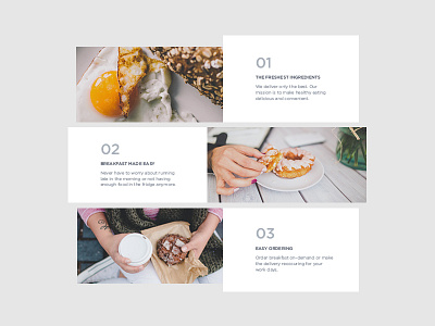 FreshMade Benefits Cards delivery food fresh landing line minimal simple uber for food ui ux visual web