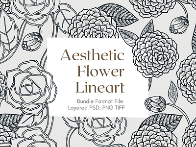 Pattern Aesthetic Flower Lineart