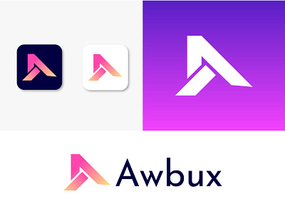 Awbux logo design 3d a letter logo a letter logo design app branding design graphic design icon illustration logo minimal modern motion graphics typography ui ux vector