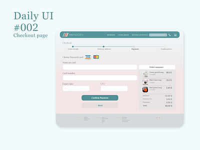 Checkout page (Daily UI #002) design ui ux