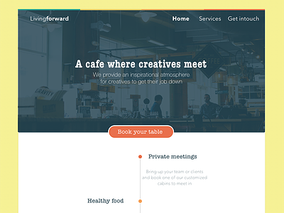 Living forward website cafe creativity meetings website
