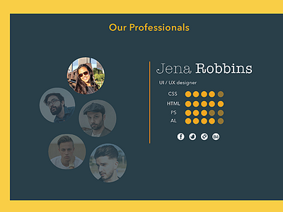 Our Team page our page team ui