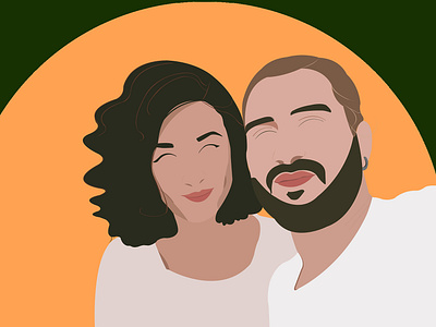 BAK couple design green illustration illustrator orange people photo