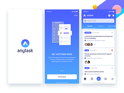 AnyTask - On Demand Job App app appdesign interface ios job job listing jobs app mobile onboarding project search task task list ui ux walkthrough