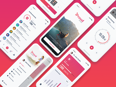 iProud App app appdesign excercise fitness gamification ios mobile app ui ux