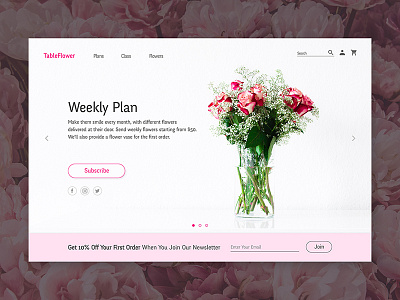 Daily UI Challenge #003. Langing Page daily ui flower subscription gui landing page ui ux