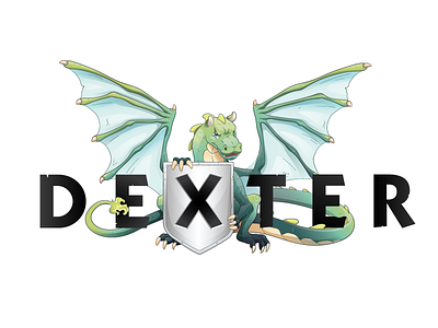 Birth announcement Dexter character design dexter dragon dragonfly fantasy graphic green illustration