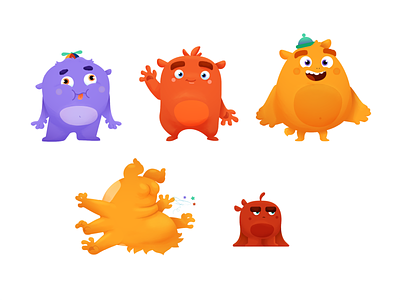 Characters Make it Max beast branding brushes character creatures design dumb fun graphic graphic design grumpy happy illustration illustrator orange purple red silly vector yellow