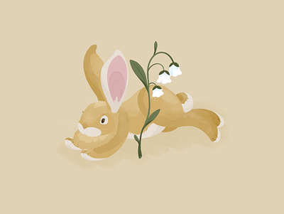 Zelda bun bunny deceased design flamisch flower furr giant illustration illustrator minimal pet procreate rabbit yellow