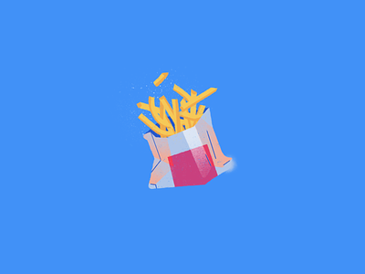 Random Trash design food french fries fun graphic illustration illustrator junk love practice procreate trash