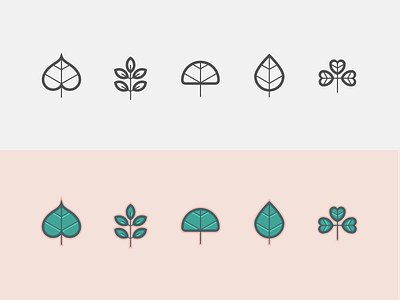 Leaf icons green leaf nature pink