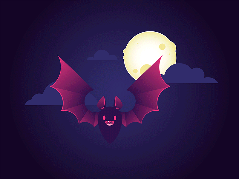 Happy Halloween! bat clouds dark halloween moon night october