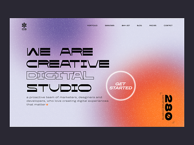 concept landing page for digital studio