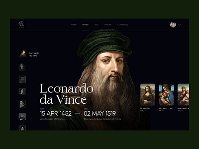 Virtual art museum | landing page concept