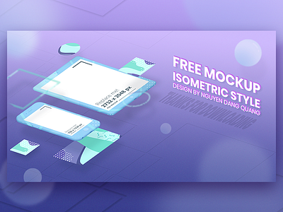 Free Mockup - Isometric Style 3d flat mockup free mockup ipad mockup iphone mockup isometric popular screen mockup template uxui