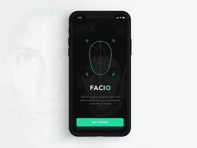 Facial Recognition App Concept ai app concept facial recognition mobile app design photoshop vector