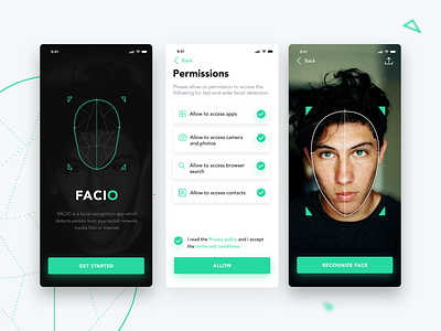 Facial Recognition App Concept ai app app concept app concept artificial intelligence facial recognition mobile app design photoshop vector