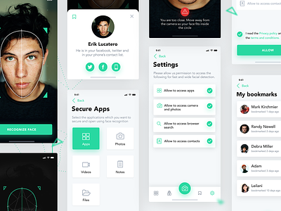 Freebie: Facial Recognition App Concept ai app app concept facial recognition mobile app design ui vector