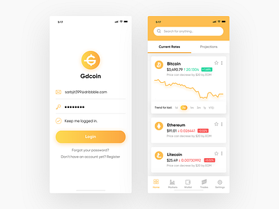 Crypto Exchange App Screens app branding design flat illustrator logo minimal mobile app design ui ux vector