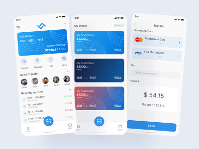 Banking App UI Design app app design application banking account banking app ui design banking card digital banking fintech fintech app mobile mobile banking product design ui ui design ux design