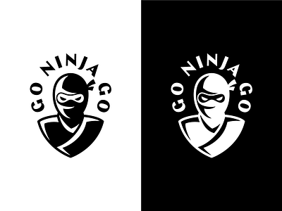 Go Ninja Go branding geometric icon illustration logo logotype minimal monogram ninja portrait shadow symbol typography