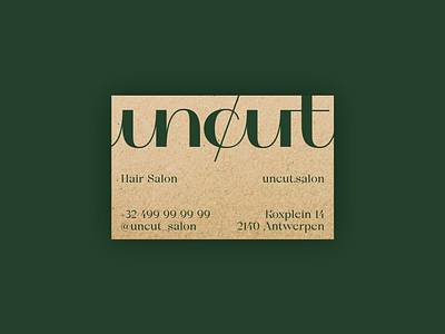 Uncut brand design branding crafts cut geometric green hair hair salon haircut hairdresser hairsalon logo logotype minimal typography uncut vector wordmark wordmark logo