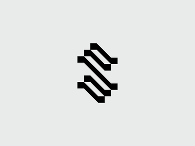 S is for Stairs branding design geometric grid icon letters logo minimal monogram opart stairs steps symbol timeless