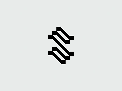 S is for Stairs branding design geometric grid icon letters logo minimal monogram opart stairs steps symbol timeless