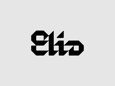 Elio blackletter branding computers design geometric illustration logo minimal modernist sharp symbol