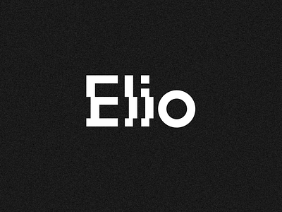 Elio branding broken crack design elio geometric logo minimal modern shift simple symbol vector wordmark