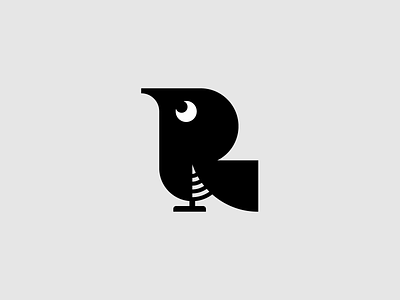 R is for Robin baby bird bird branding cute eyes geometric icon illustration letter r logo minimal modernist monogram robin symbol