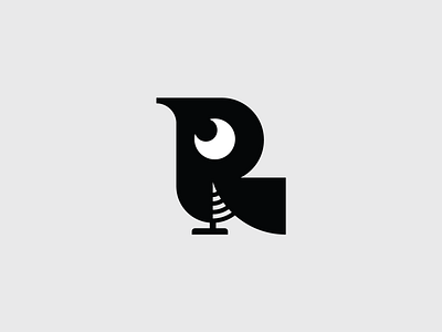 R is for Robin bird cartoon cute design geometric icon little bird logo minimal monogram robin symbol