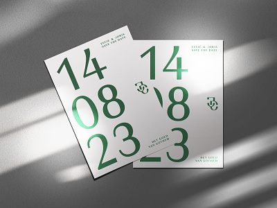 Save The Date bold branding date geometric invitation logo minimal monogram numerals save typograhic wedding