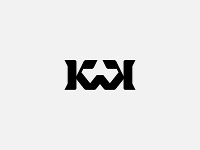 KWK monogram blackletter bold branding brutal brutalist design geometric icon kwk logo minimal music simple structure symbol thick