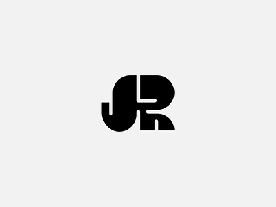 JR monogram / Elephant animal bold branding brutal design elephant geometric icon jr logo minimal monogram round soft symbol