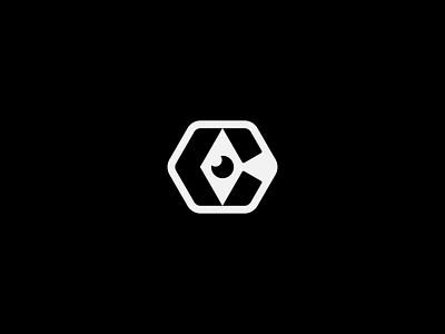 C -Eye bold branding design eye eyes geometric hexagon icon letter c logo look minimal simple symbol