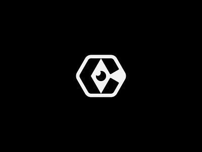 C -Eye bold branding design eye eyes geometric hexagon icon letter c logo look minimal simple symbol