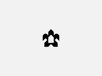 Pangeos bold branding design floating geometric house icon logo minimal modern modernist pangeos sea symbol turtle village yacht