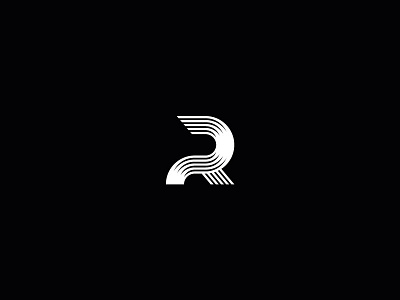 R for Ritmiek concept icon logo minimal monogram music party r typography